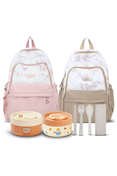 STAR BABiES Set OF 5 Combo Premium School Backpack ,Mini Food Jar 2 Piece and...
