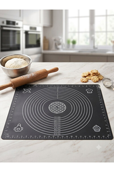 ipeksi home Ölçülü Kahverengi Hamur Açma Matı