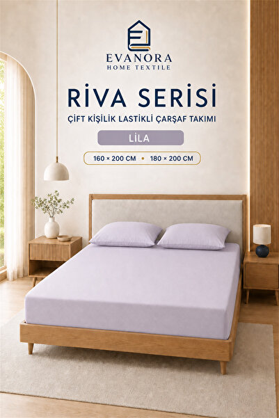 evonora طقم ملاءات سرير مطاطية من سلسلة هوم ريفا 160x200 / 180x200