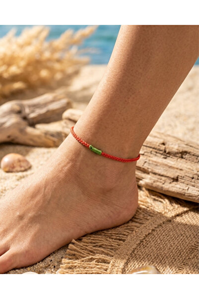 BHCL Orange Bohemian String Anklet, Waxed String Anklet, Waterproof Anklet, H...