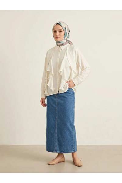 Foremia Ruffle Detail Tunic-Ecru