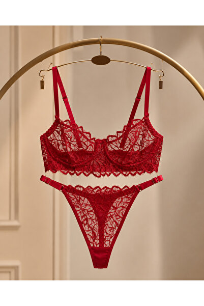 Veloura Desire Jasmin Kırmızı Bralet Takım