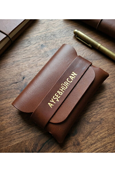aysefe Customizable Genuine Leather Pocket Card Holder, Real Leather Minimal ...
