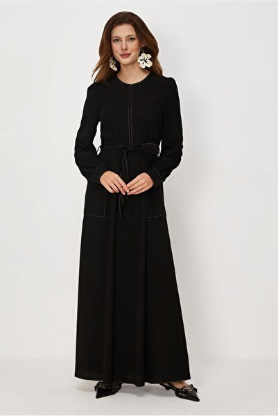 Alvina Belted Linen Dress 46693