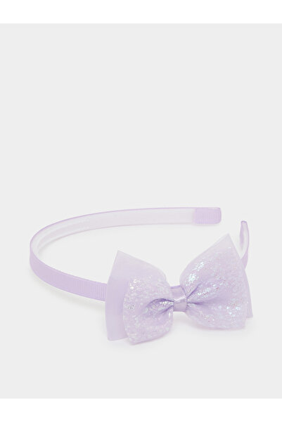 Styli Girls Purple Glitter Bow Headband