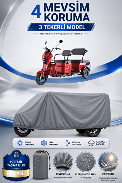 Motobros Rks Optımus 3-Wheel Electric Motor Tarpaulin Rip-Resistant for 3 Per...