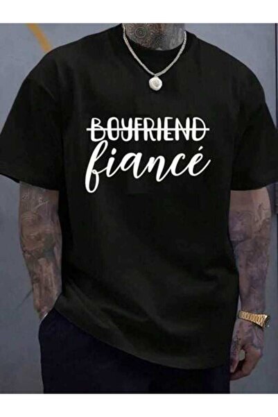45 BPM 100% Cotton Boyfriend Fiancé, Engagement, Engaged, Couple Matching Wom...