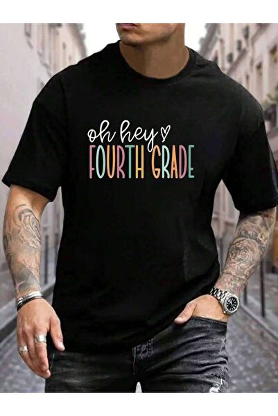 45 BPM 100% Cotton Oh Hey Fourth Grade, Cute 4th Grade Team Men's Black Vacat...