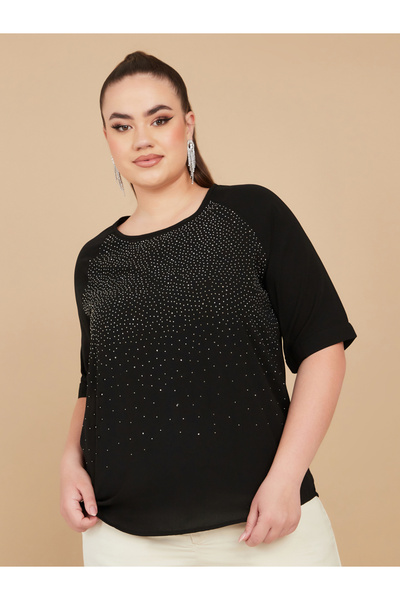 Styli بلوزة بأكمام راجلان مزينة