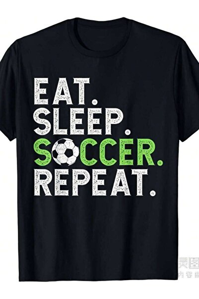 799 Vintage T-Shirt Men Women Features The Slogan "Eat, Sleep, Football" A Re...