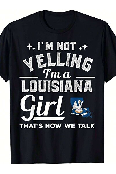 799 تي شيرت بطباعة "Not Yelling, I'm A Girl" - قميص مطبوع على طراز الكاجون، م...