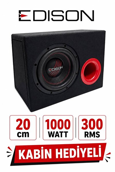 Edison 20 CM KABİNLİ SUBWOOFER BAS 1000 WATT 300 RMS POWER MAXİMUM POWER