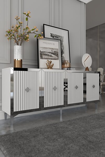 Dekortis Home Dekor 180DHDK4BG LİNA LAZER PLEKSİ DESEN KONSOL ve TV SEHPASI, ...