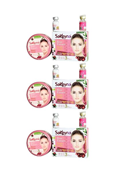 Sakeyna ROSE EXTRACT BEAUTY CREAM WITH 2 FREE SERUMS ANTI-ACNE & ANTI-AGEING ...