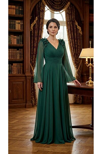 DagaFashion Rochie lunga verde imperial Carina