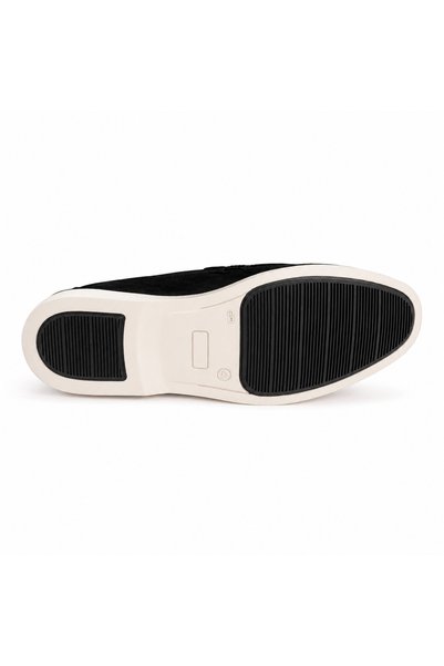 Castle Black Monaco Black Genuine Suede Leather Men's Casual Shoes
