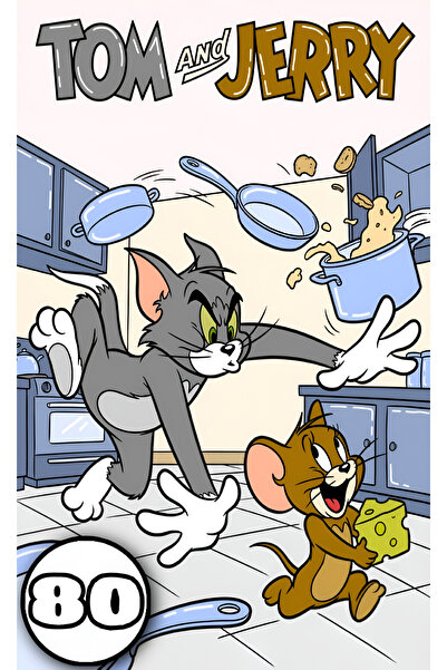 Cartoon Networt Carte de colorat, 80 de ilustratii Tom și Jerry , A4