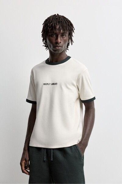 LEFTIES Kontrast detaylı baskılı t-shirt