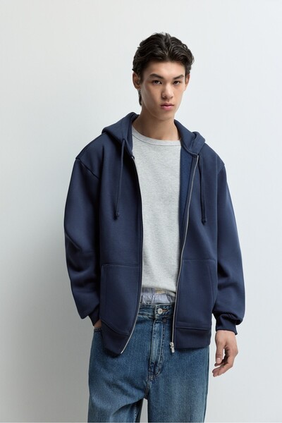 LEFTIES Temel fermuarlı sweatshirt
