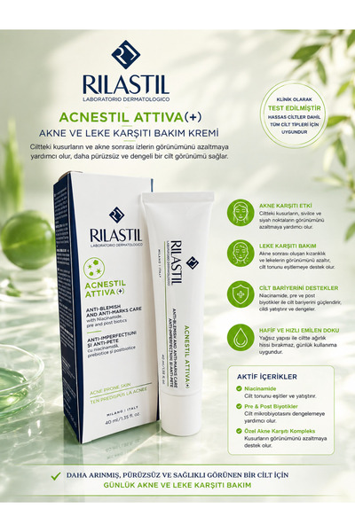 Rilastil Acnestil Attiva (+) Akne ve Leke Görünümü Karşıtı Niacinamide İçerik...