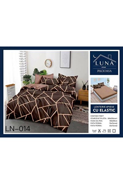 Pucioasa Lenjerie de Pat Finet Gros 6 Piese Cearceaf cu Elastic 180x200 cm