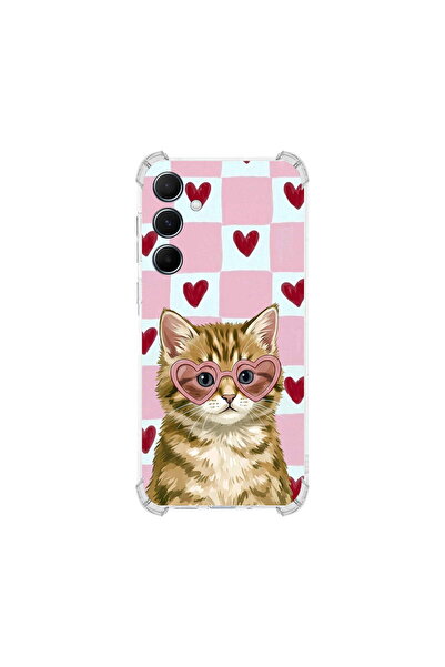 PrintiFy Samsung Galaxy A57 ile Uyumlu Pembe Pötikare Serisi Çapkın Mırnav Ta...