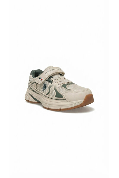 U.S. Polo Assn. يو إس بولو أسن حذاء رياضي للأولاد من JR باللون البيج والأخضر