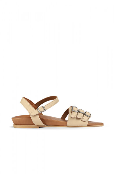 BUENO Mink Leather Women's Flat Sandals