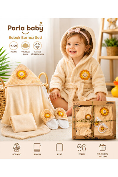 ELITE by Seba ORGANİK BEBEK BORNOZ SETİ