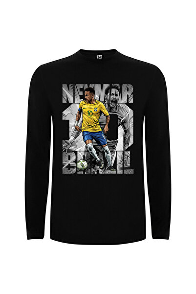 Ingift Tricou Unisex cu Maneca Lunga din Bumbac Print Fotbal Brazil Style No....