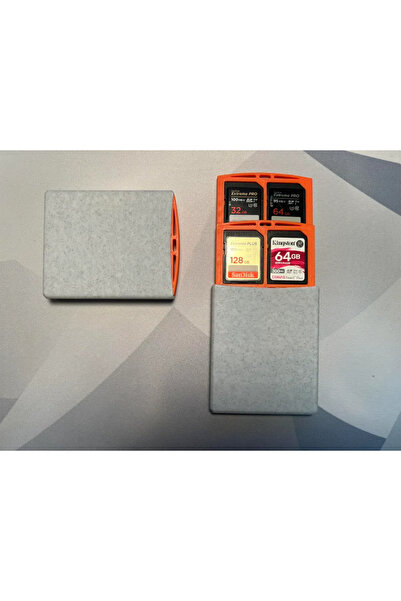 Generic Brand Carcasa de protectie pentru carduri SD, TF, 12 Sloturi, Universal, Hard Case, Usor de utilizat, Plastic, 7 x 6 x 1.5 cm, Gri si Portocaliu