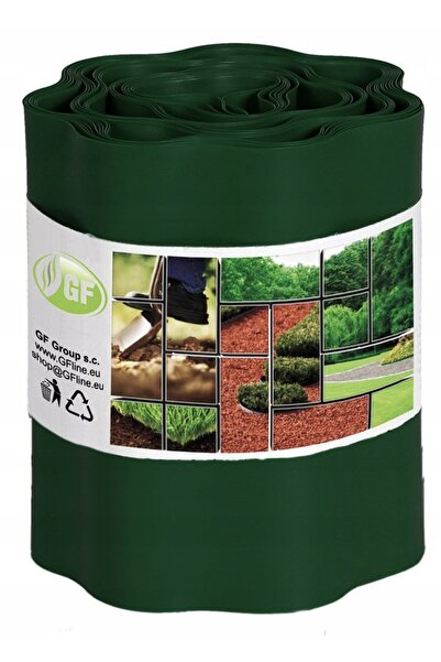 GF Garden Gard de grădină tip palisadă ondulată, 20cm, verde închis, 18m (9Mx2)