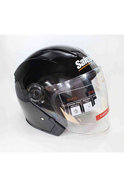 NO BRAND Cască moto deschisă, negru lucios, pentru scuter, quad, buggy, kart,...