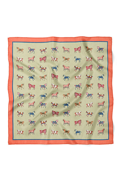 nehir eşarp Minimal Horse Pattern Scarf Bandana 70X70 cm