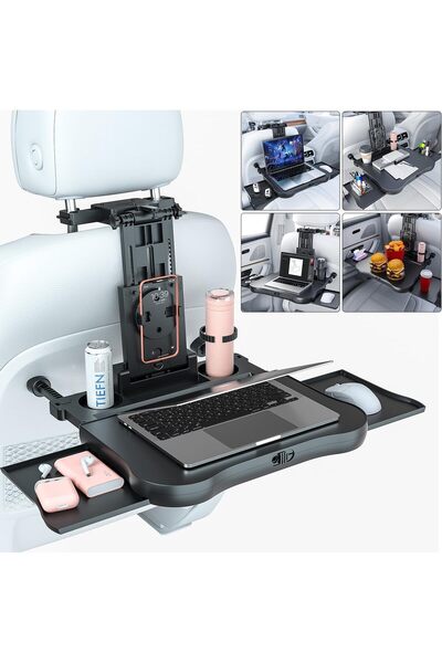 OASISGALORE Car Back Seat Food Tray Table, Fixed and Foldable, Multi-function...