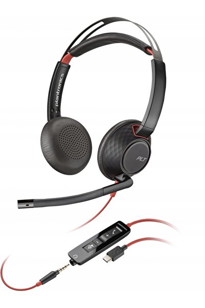 POLYPHASER Căști stereo Poly Blackwire 5220 USB-C cu microfon + Adaptor USB-C/A