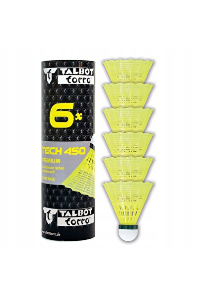 Talbot torro Fluturași de badminton din nailon, galbeni, durabili, lent, 6 bu...