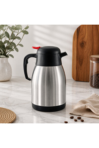 CEZVE HOME Steel Thermos 2 L – Black Lid and Handle