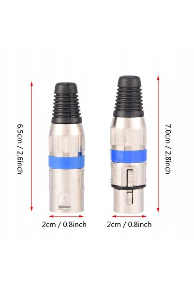 NO BRAND Conector microfon XLR cu 3 pini, set tată-mamă pentru cablu, 5 perec...
