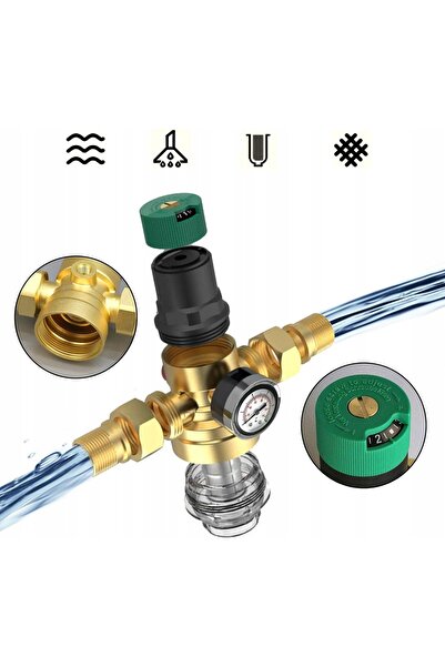 NO BRAND Reductor de presiune a apei din alamă, 1 " (DN25), cu filtru, densit...