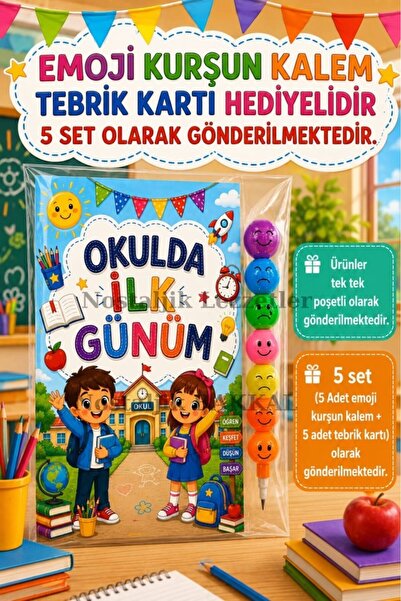 Nostaljik Lezzetler 5 Adet Okulda İlk Günüm Yazılı Hediye Seti 1. Sınıf- Sene...