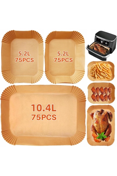 NO BRAND Hârtie de copt pentru friteuza cu aer cald, 150 bucăți, rezerve pent...