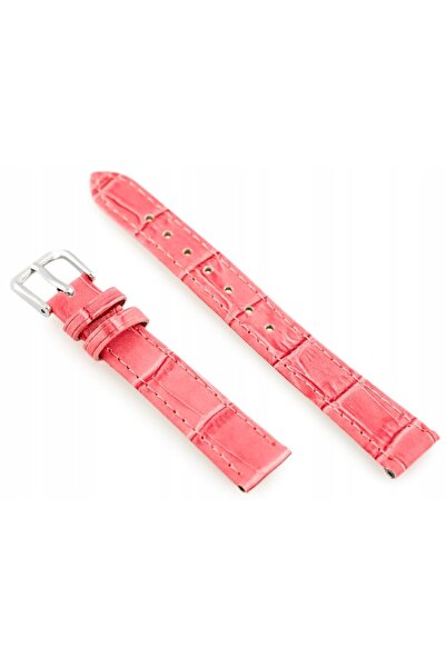 NO BRAND Curea de ceas din piele W41 - Roz - 16mm