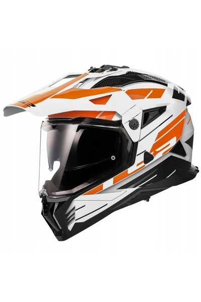 NO BRAND Casca Moto Ls2 Mx702 Pioneer Ii Namib R. L Alb-Portocaliu