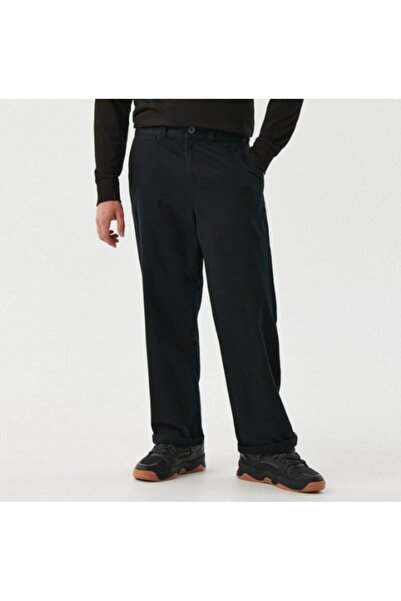 NO BRAND Pantaloni clasici negri, cu buzunare netede, croială largă și dreapt...