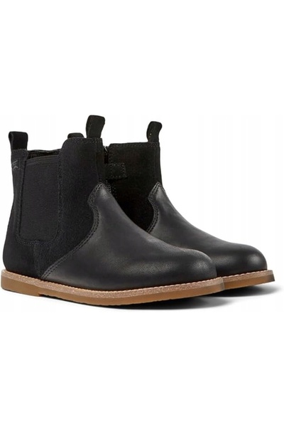 NO BRAND Cizme negre din piele naturală nubuc, cu fermoar, model Chelsea, Sav...