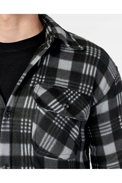 NO BRAND Cămașă călduroasă din fleece 8014-08 3XL/4XL