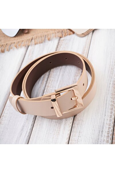 NO BRAND Curea de piele pentru femei, bej, Brodrene, elegantă, clasică, cu ca...