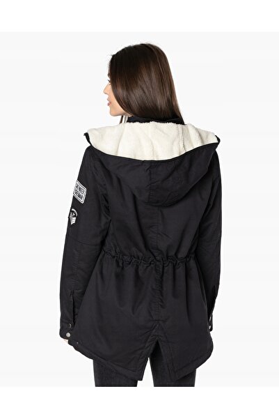 NO BRAND 38504-1 S Parka de damă, căptușită ușor, cu glugă din fleece, geacă ...