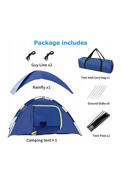 NO BRAND Cort de camping GLADTOP 220 x 148 x 118 cm IMPERMEABIL REZISTENT LA ...